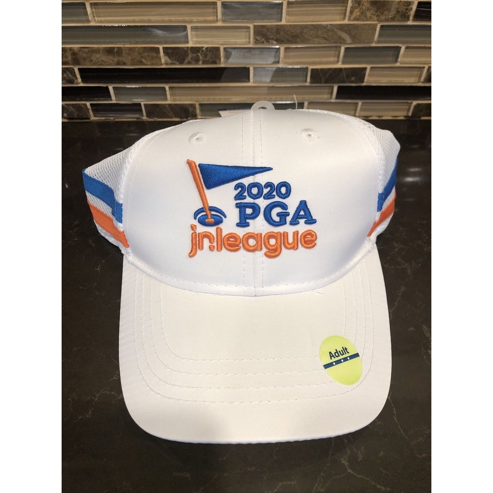 PGA 2020 Jr Leagueโ Adjustable Hat Cap Golf White Adult New With Tag